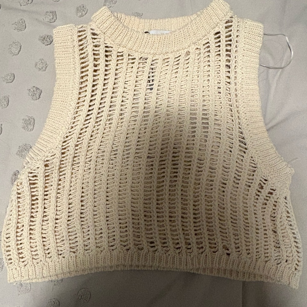 Cream Knit tank Top